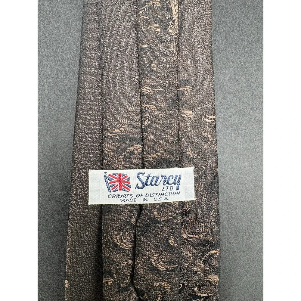 Vtg Starcy Men's Tie British Cravats of Distinction Clip on Geometric Tie GUC